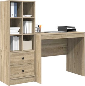 vidaXL Γραφείο με συρτάρι με ράφι με αποθήκευση 2 pcs Δρύς Sonoma