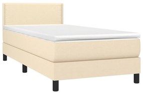 ΚΡΕΒΑΤΙ BOXSPRING ΜΕ ΣΤΡΩΜΑ ΚΡΕΜ 90X190 ΕΚ.ΥΦΑΣΜΑΤΙΝΟ 3139942