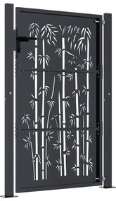 vidaXL Πόρτα Κήπου Ανθρακί 100x125 εκ. Σχέδιο Ατσάλινου Μπαμπού