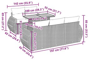 Σετ Καναπέ Κήπου 6 τεμ. Μπεζ Συνθετικό Ρατάν με Μαξιλάρια - Μπεζ