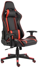 Καρέκλα Gaming Περιστρεφόμενη Κόκκινη από PVC - Κόκκινο
