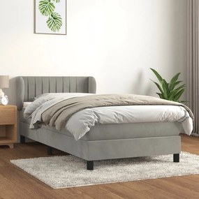 ΚΡΕΒΑΤΙ BOXSPRING ΜΕ ΣΤΡΩΜΑ ΑΝΟΙΧΤΟ ΓΚΡΙ 100X200 ΕΚ. ΒΕΛΟΥΔΙΝΟ 3127595