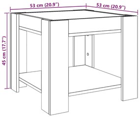 Τραπεζάκι Σαλονιού με LED Λευκό 53x53x45 εκ. Επεξεργασμένο Ξύλο - Λευκό