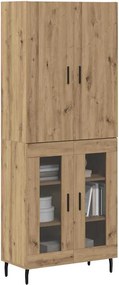 vidaXL Highboard 2 τμχ. Παλιό Ξύλο 69,5 x 34 x 180 εκ.