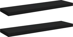 vidaXL Ράφια Τοίχου 2 τεμ. Μαύρα 90x23,5x3,8 εκ. MDF