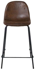Σκαμπώ BAR CELINA Μεταλ.Μαύρο, Ύφ.Suede Καφέ Καφέ 47x51x77/107cm (Σετ 4 ΤΕΜ)