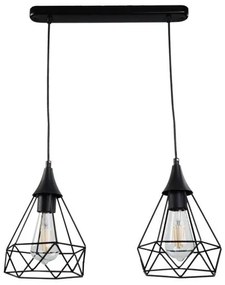 Κρεμαστό Φωτιστικό Οροφής 2XE27 Φ40 Inlight-4024-2-BL-RAIL-Μαύρο 4024-2-BL-RAIL