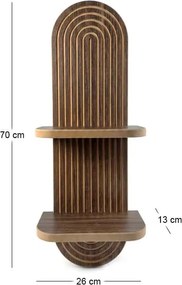 Ραφιέρα τοίχου Artwill Megapap Mdf χρώμα wenge 26x13x70εκ.