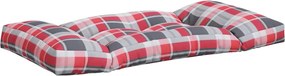 vidaXL Μαξιλάρια Παλέτας 2 τεμ. Κόκκινα Καρό Ύφασμα