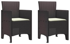vidaXL Σέτ φαγητού για κήπο 3 pcs Καφέ Rattan Polt