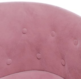 vidaXL Πολυθρόνα Μπάρελ Ροζ Βελούδινη