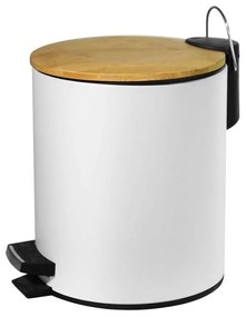 Κάδος Απορριμμάτων 1555 5Lt 20x26cm Bamboo White Karag Bamboo,Brass