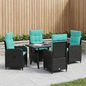 vidaXL Σετ Εξωτερικής Τραπέζης 5 pcs Μαύρο και Τυρκουάζ