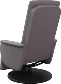 vidaXL Πολυθρόνα Ανακλινόμενη με Υποπόδιο Γκρι από Συνθετικό Δέρμα