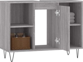 vidaXL Ντουλάπι Μπάνιου Γκρι Sonoma 80 x 33 x 60 εκ. από Επεξεργ. Ξύλο
