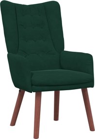 vidaXL Πολυθρόνα Σκούρο Πράσινο 63 x 67 x 94 εκ. Βελούδο
