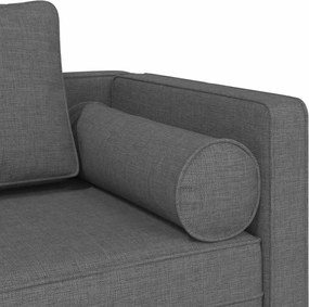 vidaXL Ανάκλιντρο Σκούρο Γκρι Υφασμάτινο με Μαξιλάρια