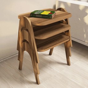 Ζιγκόν (3 Τεμαχίων) Καρυδί LEEGE 48.6x35.5x42