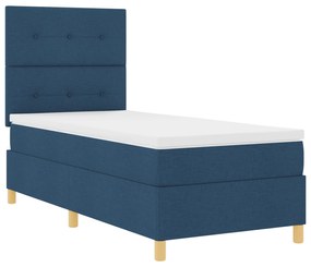 vidaXL Κρεβάτι με Στρώμα Μπλε 90x200 εκ Υφασμάτινο