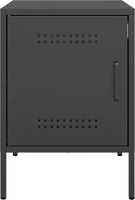 vidaXL Κομοδίνο Μαύρο 36x39x50,5 εκ. από Χάλυβα