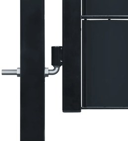 vidaXL Πόρτα Περίφραξης από PVC και Ατσάλι Ανθρακί 100x164 εκ.