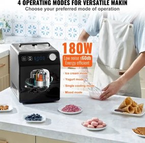 VEVOR 2 Quart Automatic Ice Cream Machine Electric Yogurt Gelato Make Black