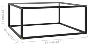 ΤΡΑΠΕΖΙ ΣΑΛΟΝΙΟΥ ΜΑΥΡΟ 80X80X35 ΕΚ. ΜΕ ΨΗΜΕΝΟ ΓΥΑΛΙ 322875