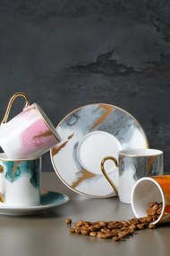 Σετ πορσελάνινων φλιτζανιών καφέ για 6 άτομα πολύχρωμο μοντέρνο Πολύχρωμο
