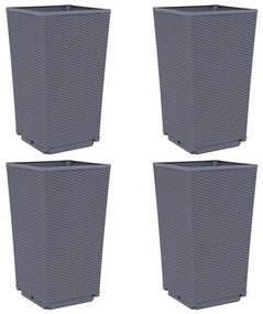 vidaXL Ζαρντινιέρες Κήπου 4 τεμ. Μπλε Γκρι 32,5x32,5x57 εκ. Πολυπροπυλένιο