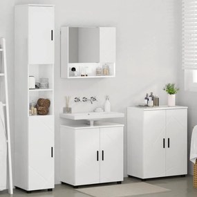 vidaXL Σετ Επίπλων Μπάνιου 4 τμχ. Υψηλής γυαλάδας λευκό