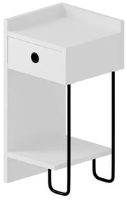 Κομοδίνο Sirius Megapap αριστερό χρώμα λευκό 32x30x61εκ.