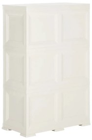 vidaXL Πλαστικό Ντουλάπι Angora Λευκό 79 x 43 x 125εκ. με Σχέδιο Ξύλου