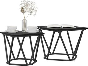 vidaXL Σετ βοηθητικά τραπεζάκια 2 pcs Μαύρη δρυς 50 x 50 x 40 cm