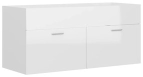 vidaXL Ντουλάπι Νιπτήρα Γυαλιστερό Λευκό 100x38,5x46 εκ. Μοριοσανίδα