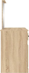 vidaXL Μπουντουάρ με Καθρέφτη Sonoma Δρυς 130x50x132,5 εκ.