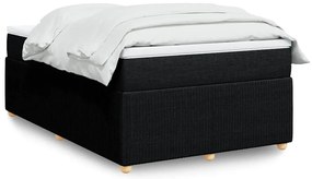 vidaXL Κρεβάτι Boxspring με Στρώμα Μαύρο 120x190 εκ. Υφασμάτινο