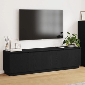 Επίπεδο τηλεόρασης με LED Μαύρη Δρυς 180x38x49 εκ. Κατασκευασμένο ξύλο