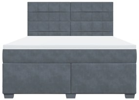 ΚΡΕΒΑΤΙ BOXSPRING ΜΕ ΣΤΡΩΜΑ ΣΚΟΥΡΟ ΓΚΡΙ 180X200 ΕΚ. ΒΕΛΟΥΔΙΝΟ 3293279