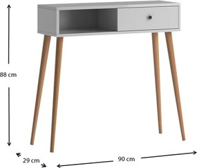Κονσόλα μελαμίνης Napoli Megapap χρώμα λευκό 90x29x88εκ.