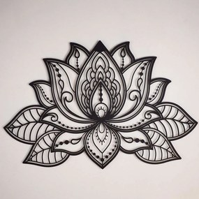 Διακοσμητικό Τοίχου Lotus 507ATP1133 59x91cm Black Wallity Steel
