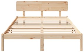 vidaXL Κρεβάτι με κεφαλάρι 160x200 εκ Μασίφ ξύλο πεύκου