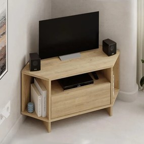 Megapap Έπιπλο Τηλεόρασης Γωνιακό Viva Sapphire Oak 95,7x35,4x45εκ.