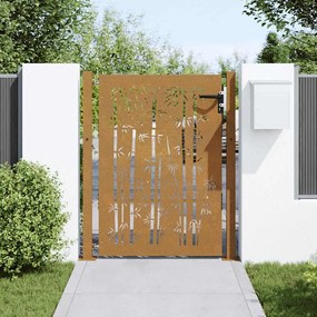 vidaXL Πύλη Κήπου με Σχέδιο Μπαμπού 105 x 130 εκ. από Ατσάλι Corten