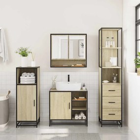vidaXL Σετ Επίπλων Μπάνιου 3 Τεμαχίων Sonoma Δρυς Επεξεργασμένο Ξύλο