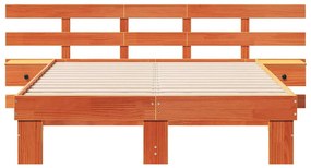 vidaXL Σκελετός Κρεβατιού με συρτάρι Καφέ 120 x 200 cm