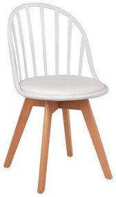 Chair Alina  Wooden legs and White seat 47x56x84 cm