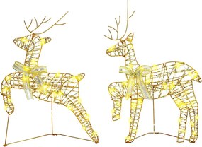 vidaXL LED Ελάφια με 40 LED 2 pcs Θερμό λευκό PET