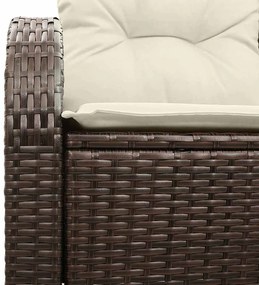 vidaXL Καναπές Κήπου με μαξιλάρι Καφέ 124 x 62 x 69cm συνθετικό ρατάν