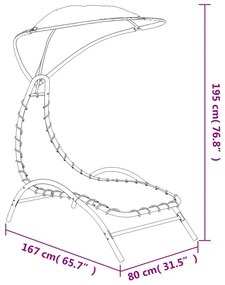 ΞΑΠΛΩΣΤΡΑ ΜΕ ΣΚΙΑΣΤΡΟ ΚΡΕΜ 167X80X195 ΕΚ. ΑΠΟ ΎΦΑΣΜΑ ΚΑΙ ΑΤΣΑΛΙ 362705