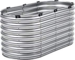 VEVOR Metal Raised Garden Bed 4x2x2 ft Outdoor Galvanized Planter Box Silver